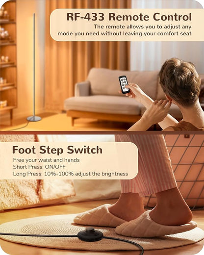 EDISHINE LED Corner Floor Lamp, Minimalist Dimmable Light - Image 4