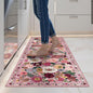 Pink Garden Floral Hallway Runner Rug 2x5 by WelcometoBabovid