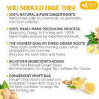 FreshDrinkUS, Premium 10oz Natural Ginger Roots, Cut and Sifted, 100% Natural & Pure from Ginger Roots, Ginger Tea, Ginger Loose Herbal Tea, No Additives, No Caffeine, Vegan