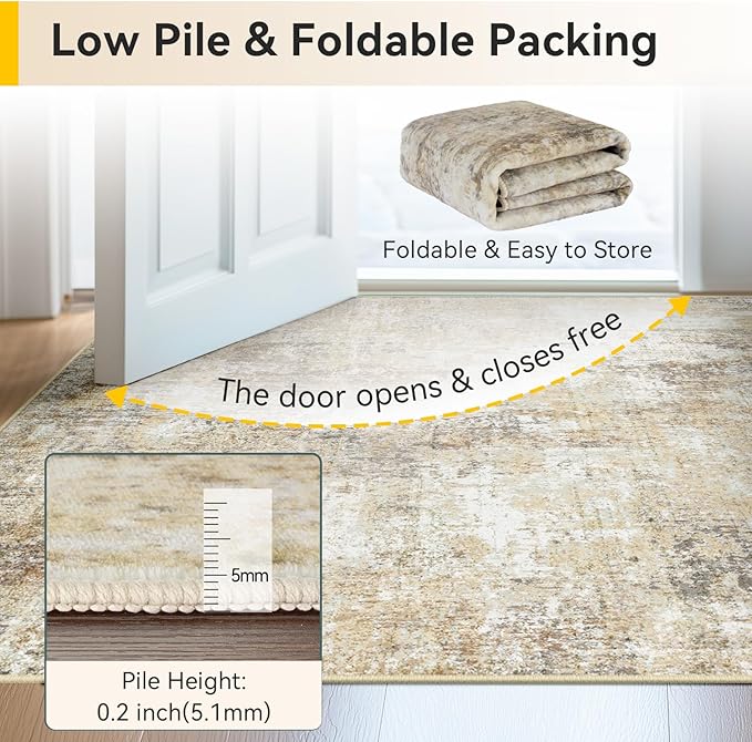 RELEANY Washable Runner 2'x8' Abstract Area Rug - Image 7