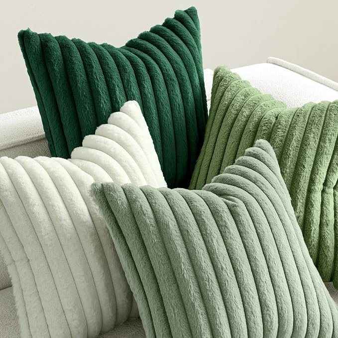 MIULEE Faux Fur Plush Decorative Throw Pillow Covers 18x18, Soft Modern Cozy - Image 5