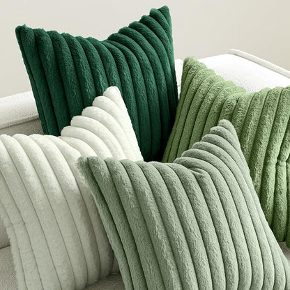 MIULEE Faux Fur Plush Decorative Throw Pillow Covers 18x18, Soft Modern Cozy - Image 5
