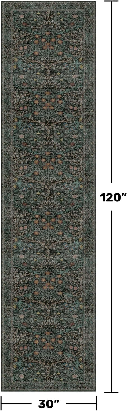 Dark Green 2'6" x 10' Runners for Wide Hallways Non Slip, Extra Long 10ft Floor - Image 2