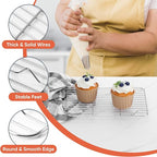 2 Pack Cooling Rack for Baking, Homikit 8.7 * 6.3 Inch Small Stainless Steel Metal Roasting Grilling Cooking Racks, Fits Small Toaster Oven, Dishwasher Safe, Heavy duty & Rust Resistant