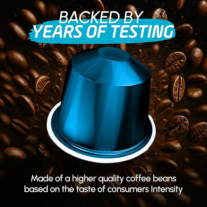Prince Caffe Espresso Pods – Premium Intensity 8, Medium-Dark Roast, The Espresso Coffee Pods Are Compatible with Nespresso Original Line Machines, 30 Count (3 x 10 Capsules) Premium Quality Coffee Capsules.