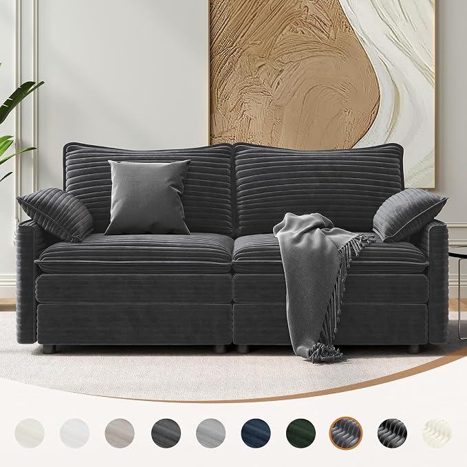 Vesgantti 74" Cloud Couch for Living Room, 2 Seaters Deep Seat Sectional - Image 8