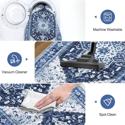 Yamaziot Washable Runner Rug, 2x6 Non-Slip Boho Vintage Hallway Rug Runner - Image 5