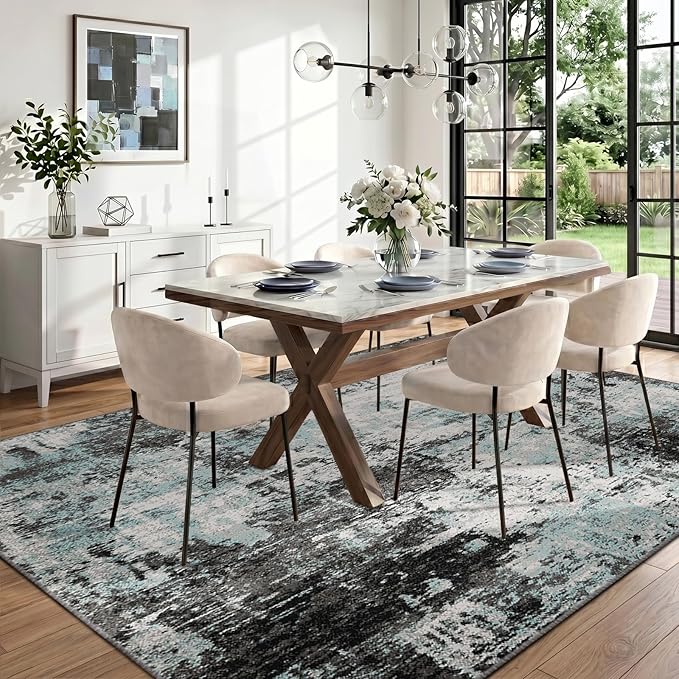 RELEANY Washable 10'x14' Abstract Area Rug - Image 3
