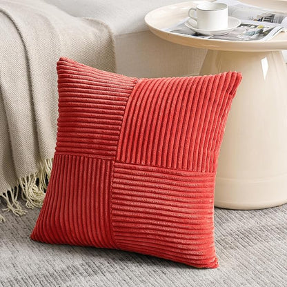 Fancy Homi 2 Packs Red Decorative Throw Pillow Covers 16x16 Inch - Image 2