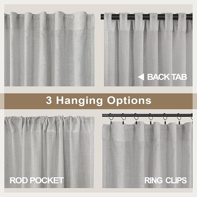 Grey Farmhouse Curtains 60 Inch Wide - Image 5