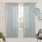 Greyish Blue Linen Curtains for Living Room, 52 x 78 Inch, 2 Panels | 78 Inch by LAMIT