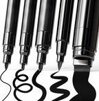 ARTISTRO 5 Black Acrylic Paint Pens, Acrylic Paint Markers Different Tip, Fabric Markers for Textile, Canvas, Rock, Glass, Wood, Paper, DYI, Pens for Kids and Adults
