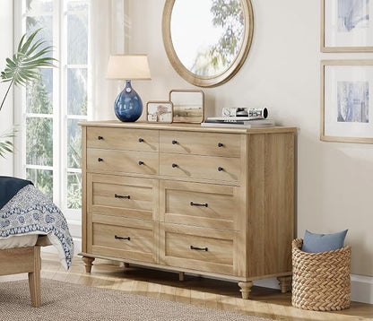 WAMPAT 8 Drawers Dresser for Bedroom, Farmhouse Dresser Chest of Drawers - Image 4