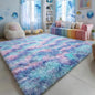 Amdrebio Purple Rainbow Mermaid Furry Kids Area Rug 5x8 by Amdrebio