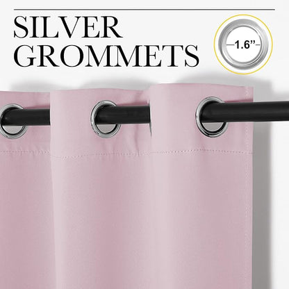 NICETOWN Baby Pink Blackout Curtains 78 inches Length - Image 2