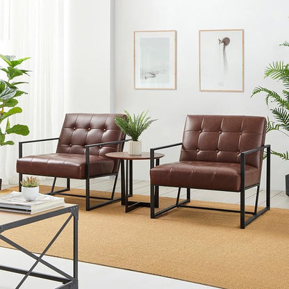 Glitzhome Mid Century Modern Accent Chair, Modern Living Room Chairs - Image 3