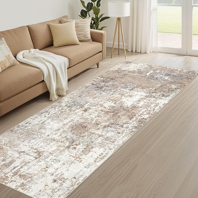 LOONGRUG Runner Rug 2x8 Washable Non-Slip Kitchen Neutral Modern Rug | Abstract - Image 7