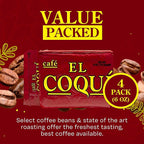 El Coquí Dark Roast Espresso Ground Coffee, Rich, Ground Coffee, Authentic Puerto Rican Style Coffee, Vacuum Sealed, Ground Espresso Beans, 6 oz (4 pack)