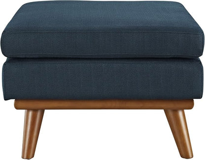 Modway Engage Mid-Century Modern Upholstered Fabric Ottoman in Azure - Image 4