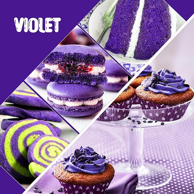 Food Coloring Liquid - Vibrant Color Food Coloring for Cake Decorating, Baking, Easter Egg, Icing - Tasteless Food Color Dye for Fondant, Cooking, Slime, Airbrush (Violet, 8 Fl.oz)