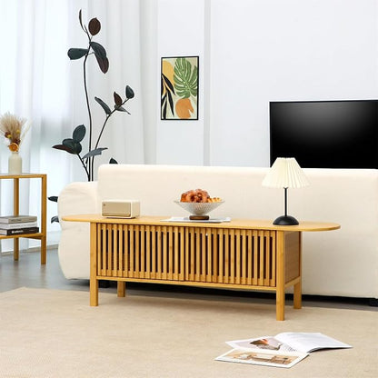 Bamboo TV Stand for TVs up to 65", Accent Entertainment Center - Image 5