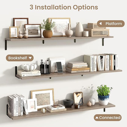 Fun Memories Deep Floating Shelves, 55W x 8D Floating Shelves Set of 2 - Image 5