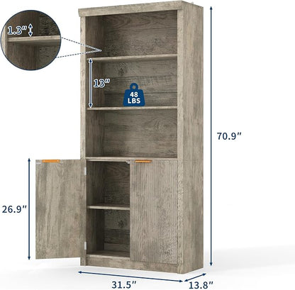 GarveeHome Tall Book Shelf and Bookcase, 31.5" Wide Wooden Bookcase - Image 2