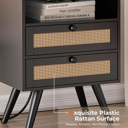 SUPERJARE 2 Drawer Night Stand - Image 6