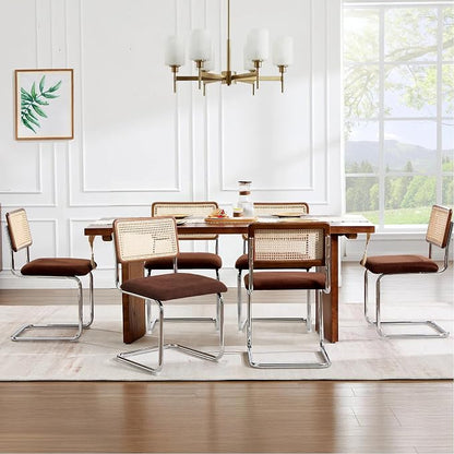 Zesthouse Rattan Dining Chairs Set of 6, Mid Century Modern Dining Room Chairs - Image 7