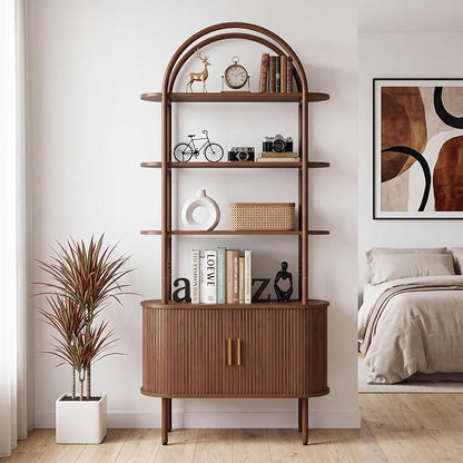 71" Tall Fluted Arched Bookshelf by JanmerHome
