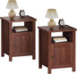 ChooChoo Farmhouse Nightstands Set of 2, Rustic Vintage End Side Table by ChooChoo