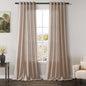 Oatmeal Linen 102 Inch Long Curtains by Nanspring