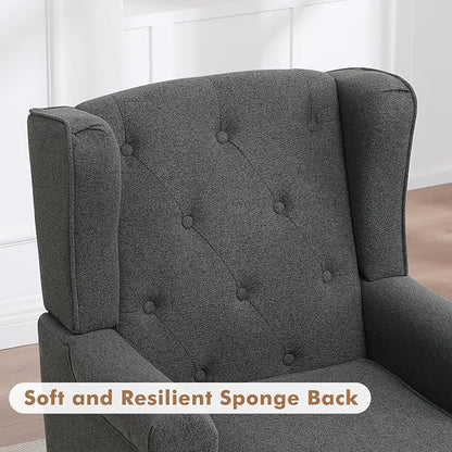Accent Chair for Living Room, Mid Century Modern Upholstered Armchair, Wingback - Image 6