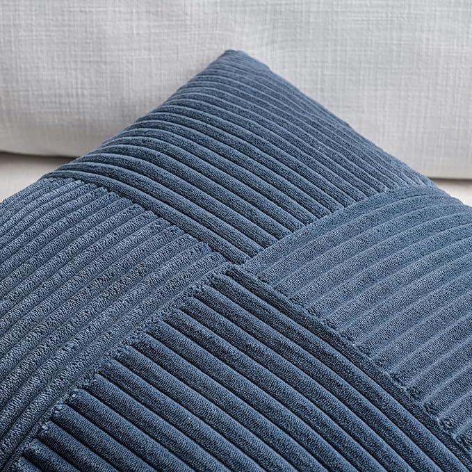 Fancy Homi 2 Packs Dusty Blue Lumbar Decorative Throw Pillow Covers 12x20 Inch - Image 3