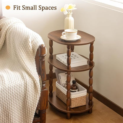 MaxSmeo Small Side Table with Charging Station, 3-Tier Small End Table with USB - Image 4