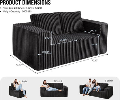 Modular Sectional Sofa 2 Seater Loveseat Modular Couch - Image 2