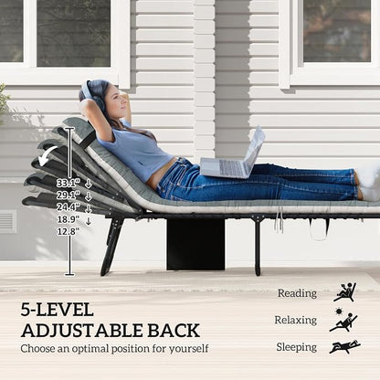 Outsunny Chaise Lounge Chair Outdoor Set of 2, 5-Position Adjustable Outdoor - Image 4