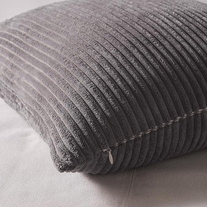 Topfinel 55x55cm Gray Set of 4 Corduroy Pillow Covers Cushion Cover Decorative - Image 2