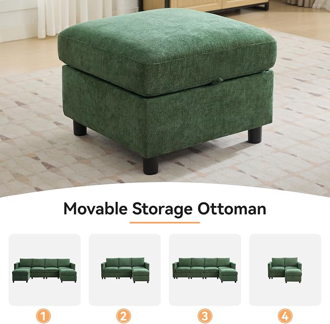 WUTUTUEE 107”Modular Sectional Sofa Convertible U Shaped Sofa Couch Set - Image 7