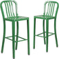 Flash Furniture Gael Commercial Grade 2 Pack 30" High Green Metal by FlashFurniture