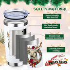 StarSpeed 20oz Christmas Tumbler Bulk with Lid and Straw, Stainless Steel Double Wall Vacuum Insulated Travel Mug, Powder Coated Coffee Cups for Hot and Cold Drinks,Funny Christmas Gifts for Women Men