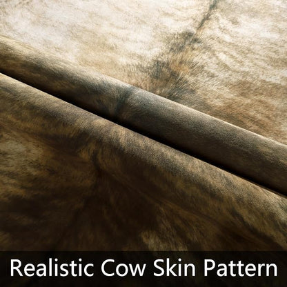 Western Faux Cowhide Rug, Animal Cow Hide Rug, 7 x 6.2 Ft Brownish | Premium - Image 7