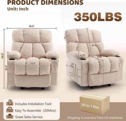 Massage Rocking Recliner Chair, Ergonomic Recliners Sofa - Image 2