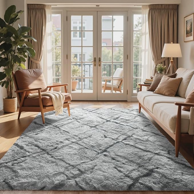 6x9 Ft Large Shag Rugs for Living Room Decor, Tie-Dyed Ultra Soft Fluffy Furry - Image 2