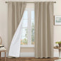 100% Blackout Linen Curtains 84 Inch by LAMIT