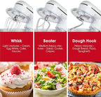 Kitchen in the box Stand Mixer, 5QT + 4.5QT Two bowls Electric Food Mixer, 10 Speeds Kitchen Mixer for Daily Use with Egg Whisk,Dough Hook,Flat Beater (Gradient Red, 5QT)