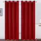Red Thermal Blackout Curtains/52 x 108 Inch/Set of 2 Panels Room Darkening by Lemomo