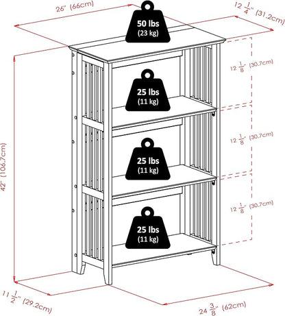 Winsome Mission Beech Wood 4-Tier Shelf - Image 3