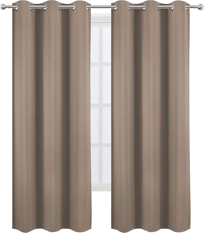 Cappuccino Thermal Blackout Curtains/42 x 95 Inch/Set of 2 Panels Room by Lemomo