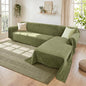 2 Pieces Sectional Couch Covers L Shaped Cover XXL Green | Thick Washable Fabric by Unknown